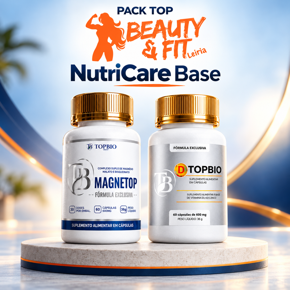 Pack Beauty&Fit NutriCare Base com Magnetop e Vitamina D3, K2 e Zinco
