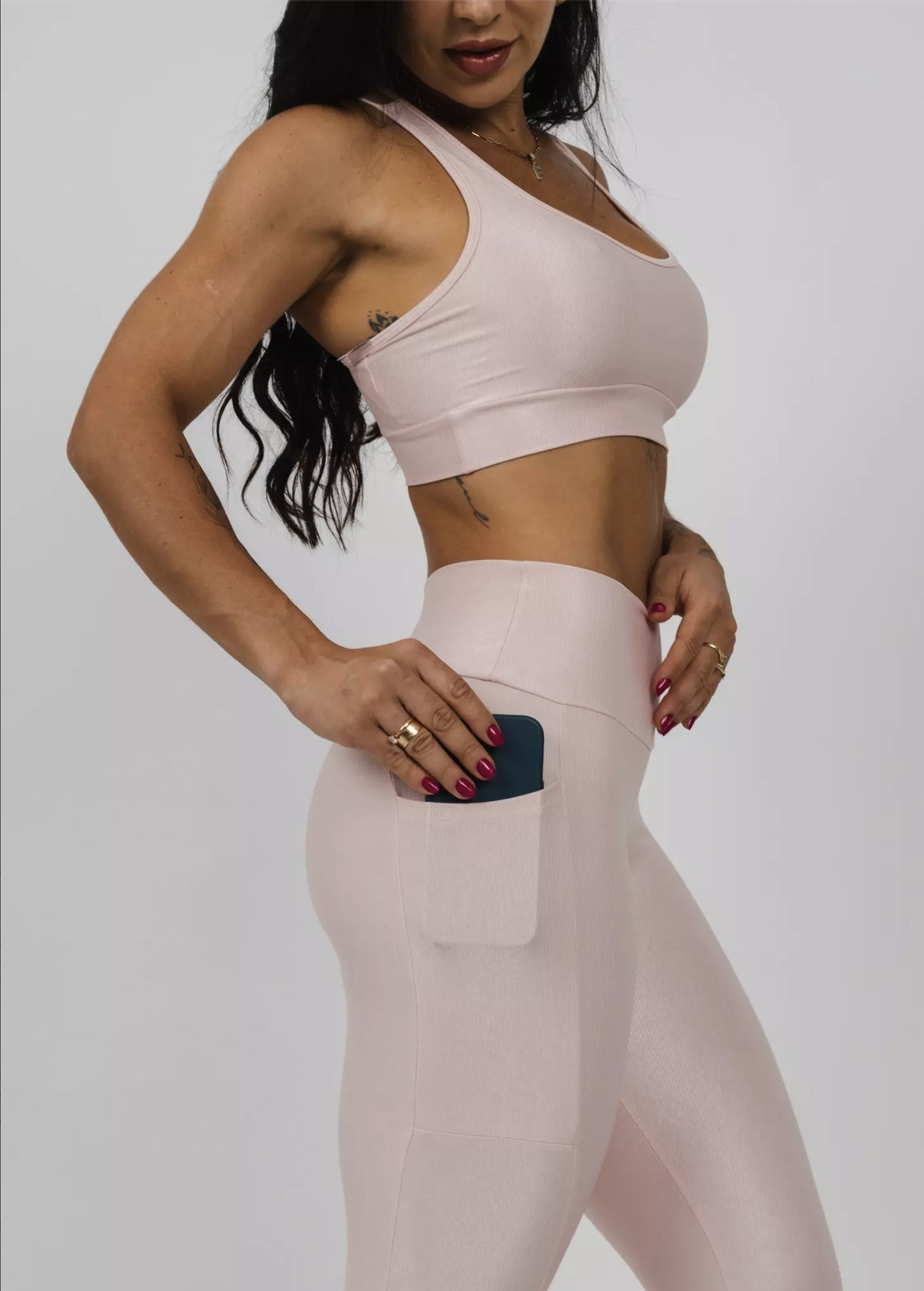 Conjunto Fitness Woman - Legging Aisha Compressão Rosa Candy