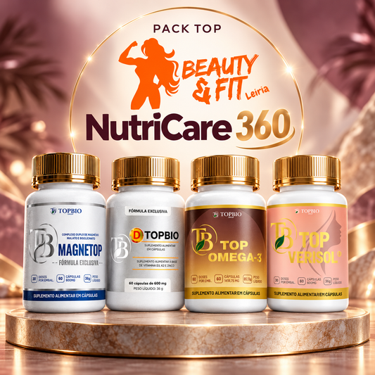 Pack Beauty&Fit NutriCare 360 com Magnetop, Vitamina D3, K2 e Zinco, Top Omega 3 e Colagénio Verisol