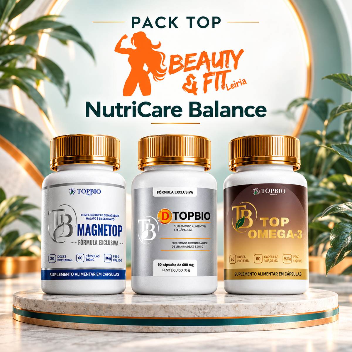 Pack Beauty&Fit NutriCare Balance com Magnetop, Vitamina D3, K2 e Zinco e Top Omega 3