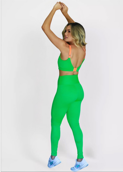 Conjunto Fitness Woman - Legging Básica + Top Verde