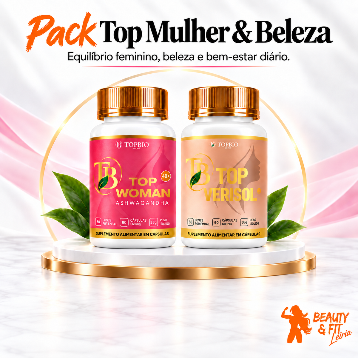 Pack Top Mulher & Beleza — Top Woman + Colagénio Verisol® | Equilíbrio e Beleza