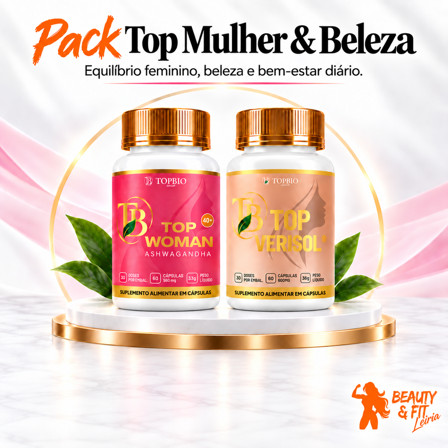 Pack Top Mulher & Beleza — Top Woman + Colagénio Verisol® | Equilíbrio e Beleza