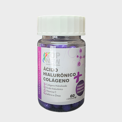 TopNew Ácido Hialurónico + Colagénio — Hidratação, Firmeza e Beleza da Pele | 60 Cápsulas