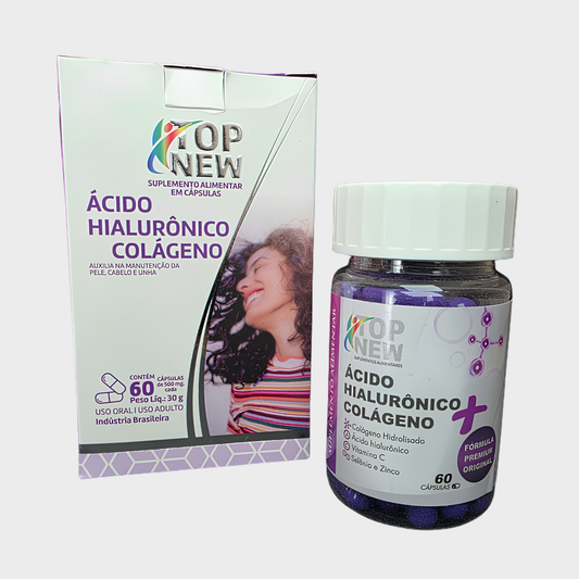 TopNew Hyaluronic Acid + Collagen — Hydration, Firmness & Skin Beauty | 60 Capsules