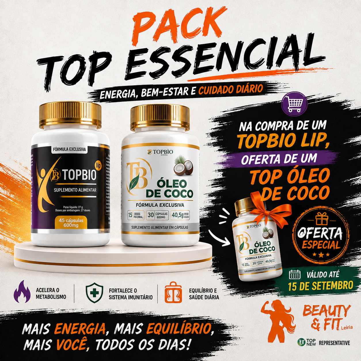 Pack Top Essencial — TopBio Lip + Top Óleo de Coco | Rotina Natural
