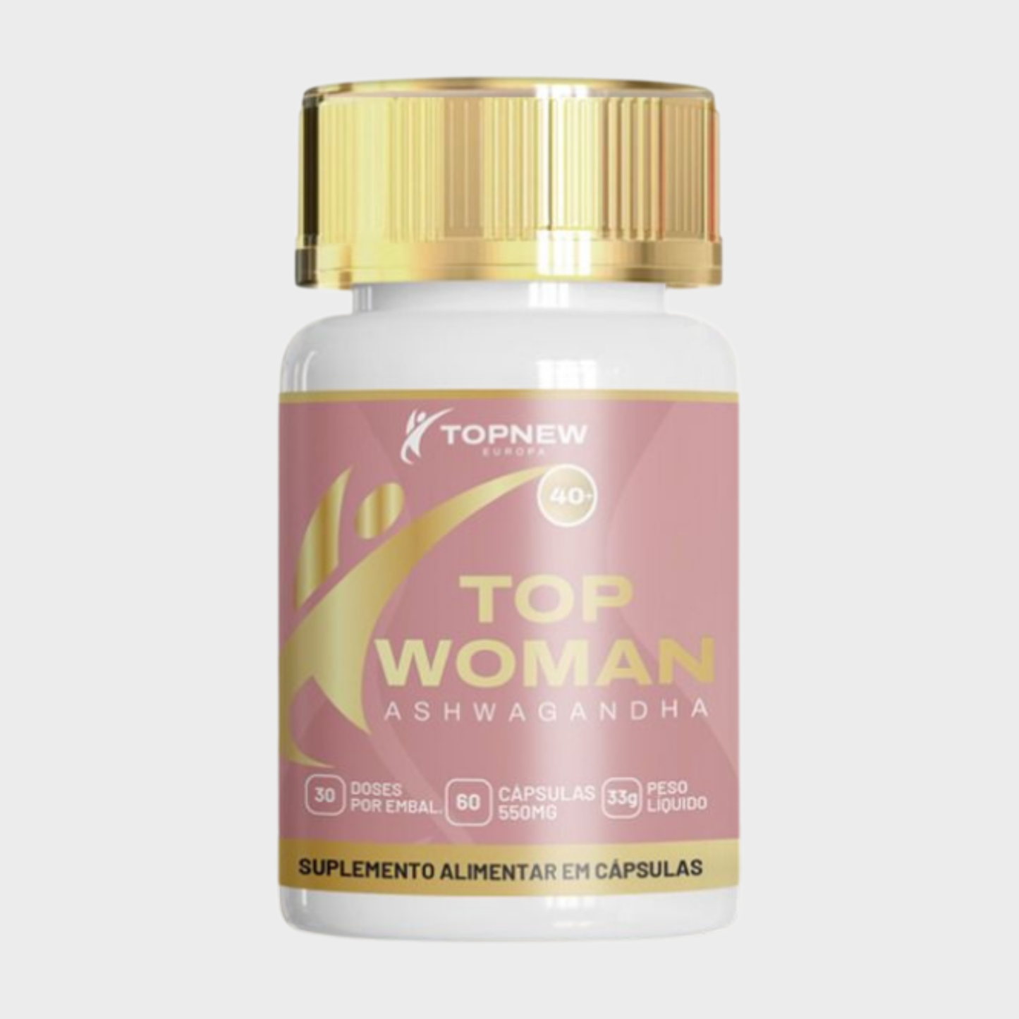 Top Woman 40+ — Suplemento para Mulher na Perimenopausa com Ashwagandha | 60 Cápsulas