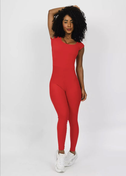 Macacão Fitness Woman - Giovana Suplex Vermelho