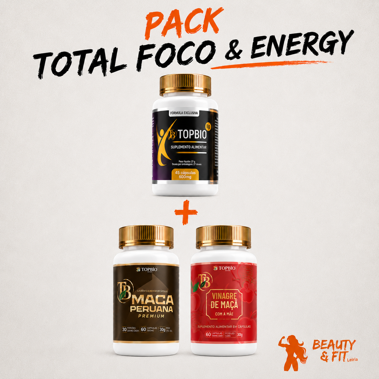 Pack Total Foco & Energy — Lip, Maca e Vinagre de Maçã