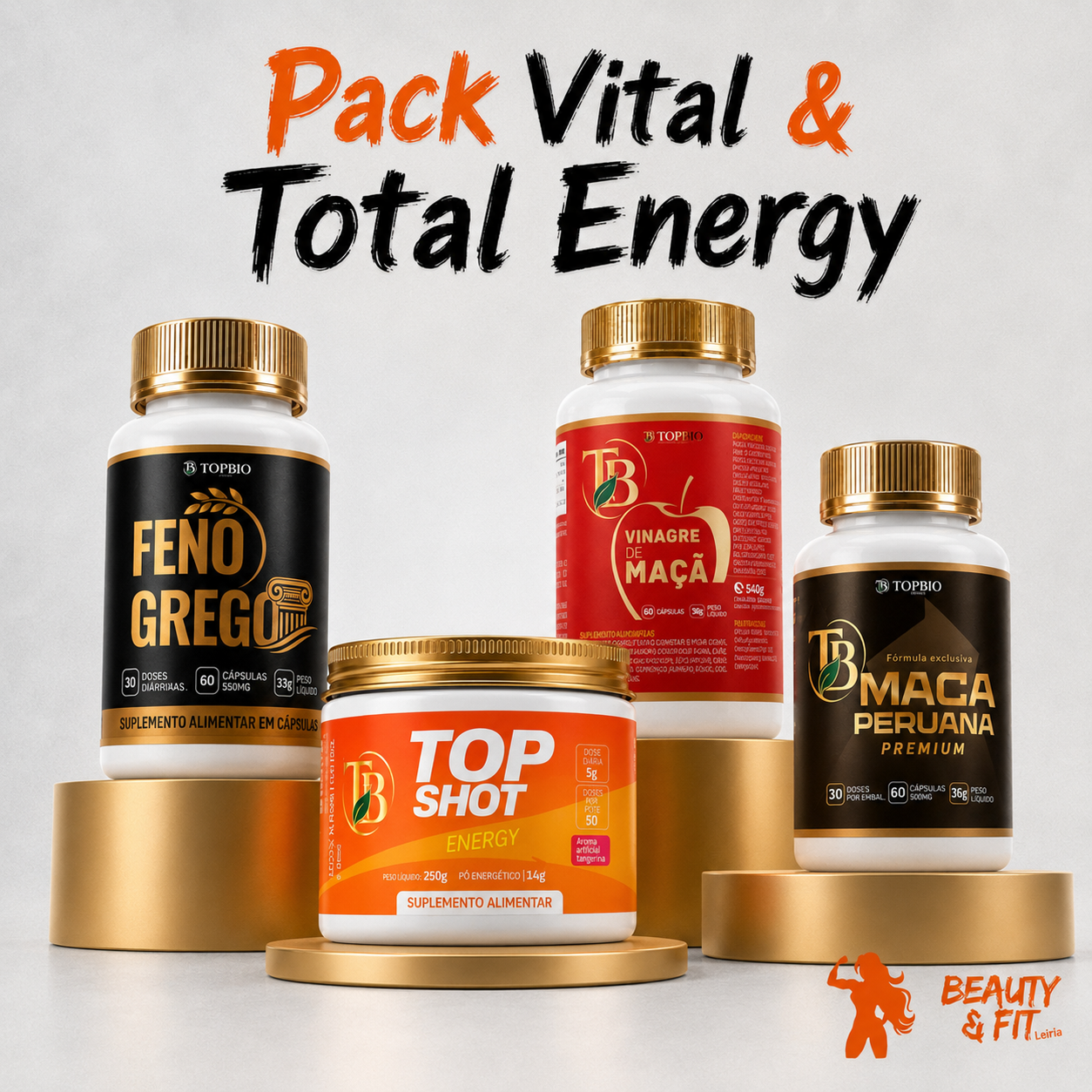 Vital & Total Energy Pack — Four TopBio Supplements